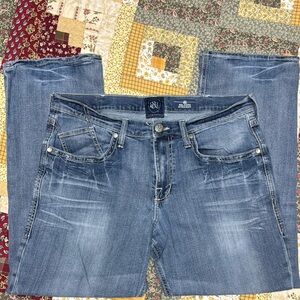 Rock & Republic Men's Relaxed Straight Men's Distressed Blue Jeans